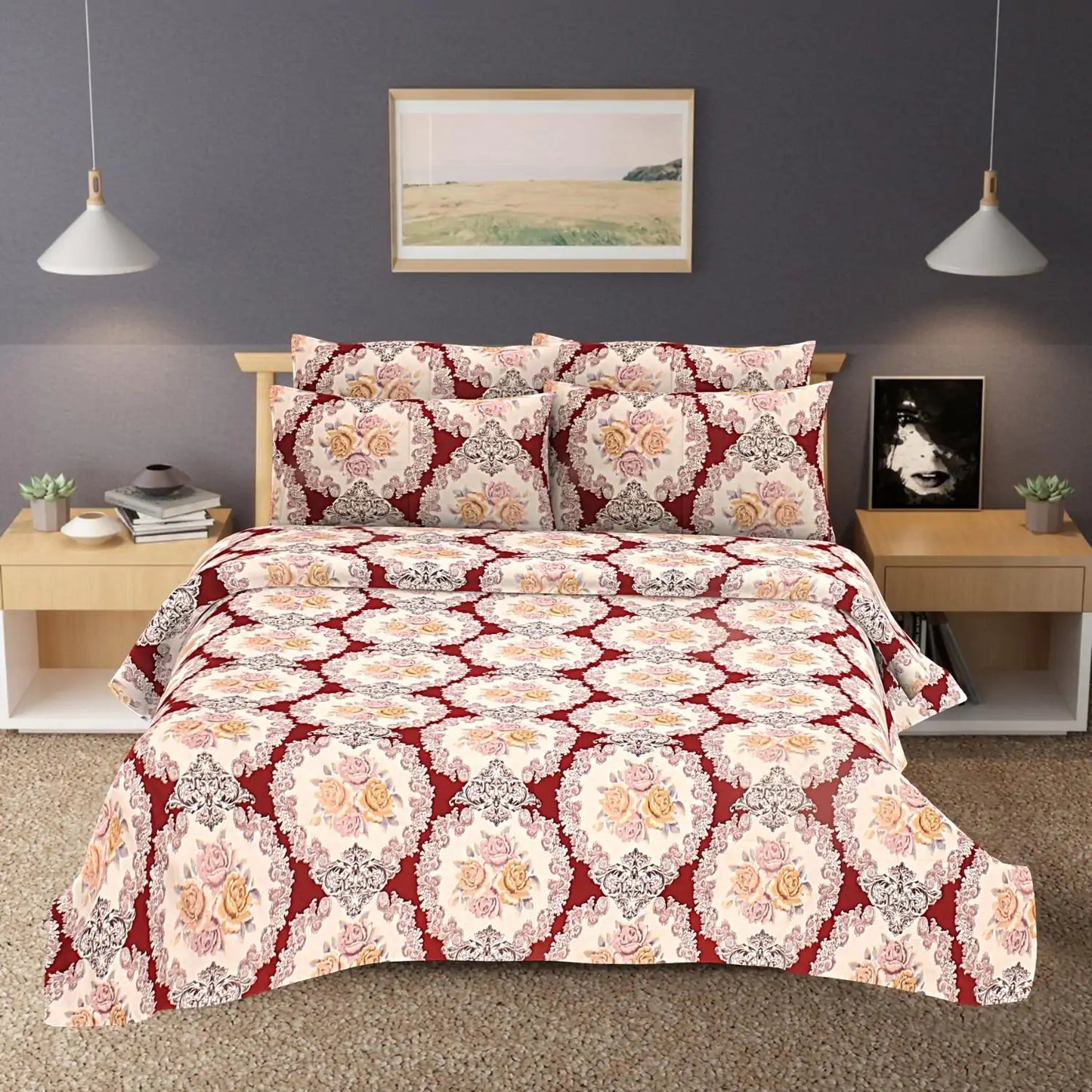 Bouquet Double Bed Bedsheet
