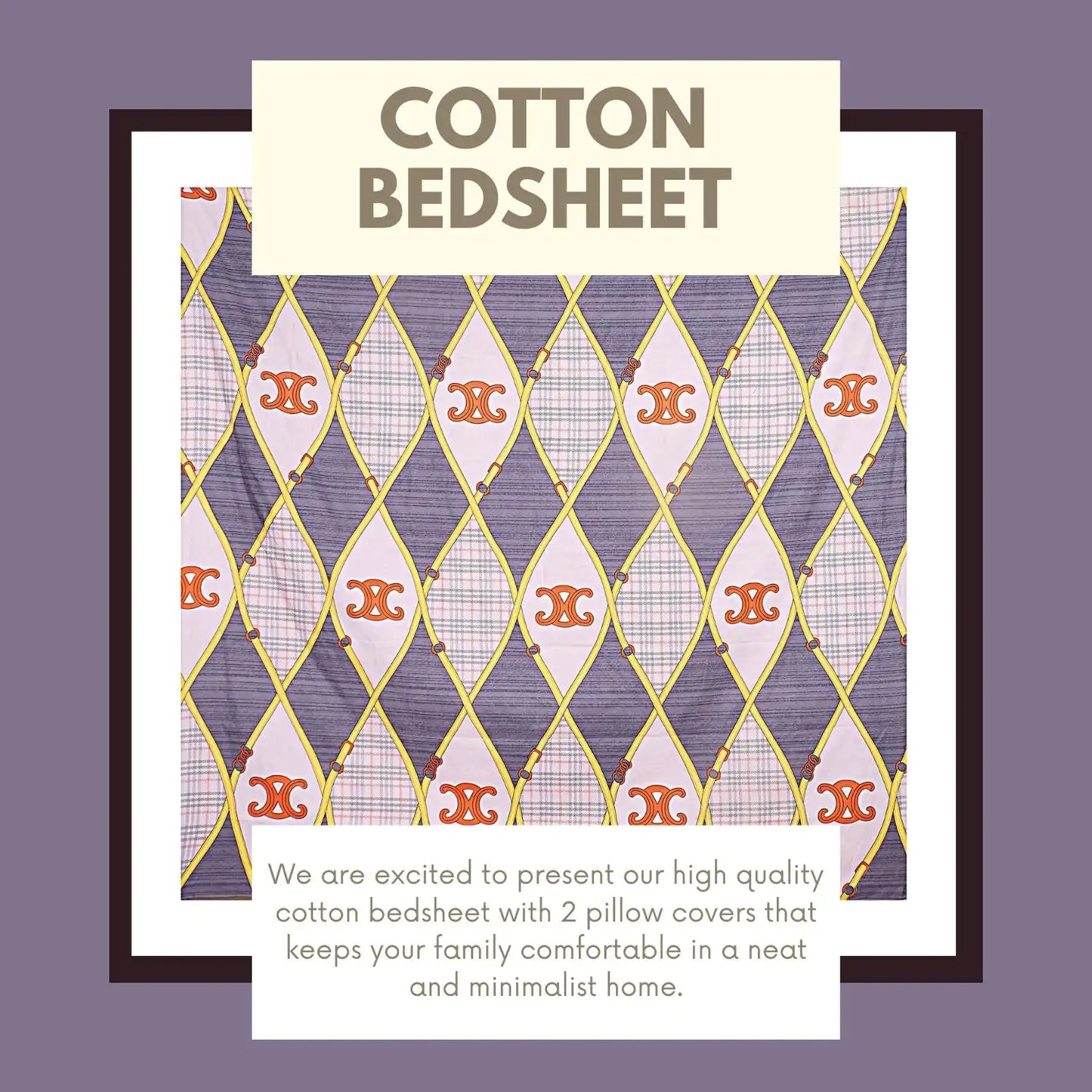 Roman Checks Double Bed Bedsheet