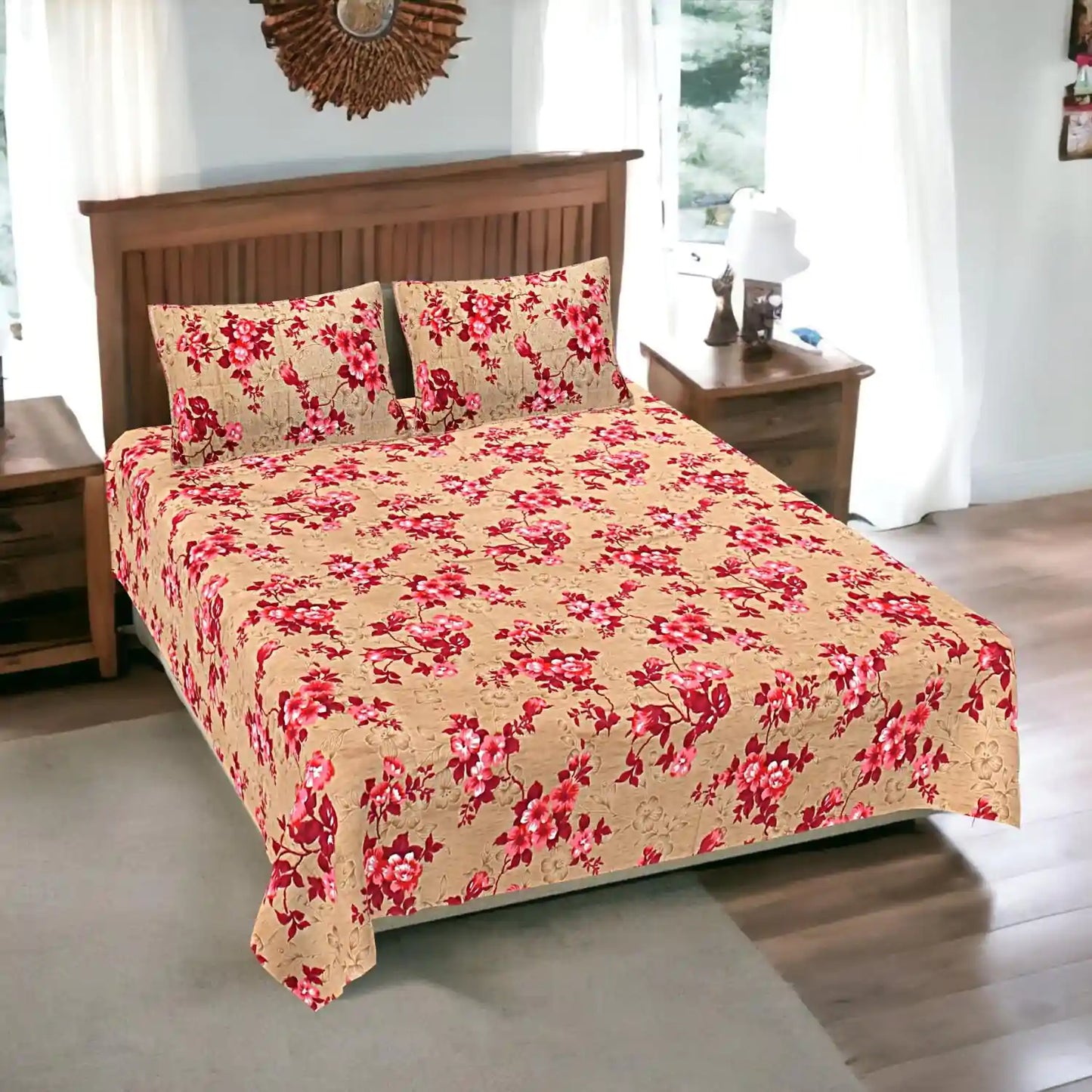 Floral Garden Double Bed Bedsheet