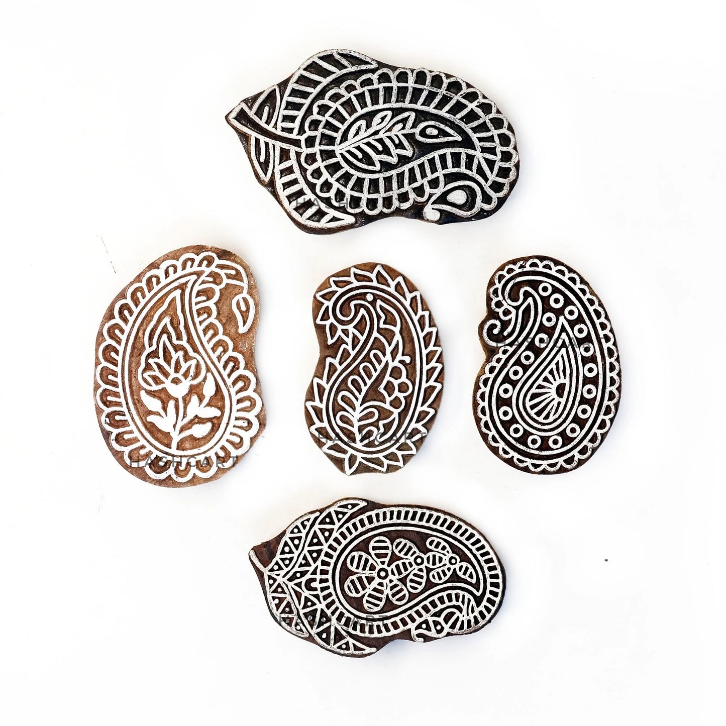 Paisley Design Wooden Printing Stamps