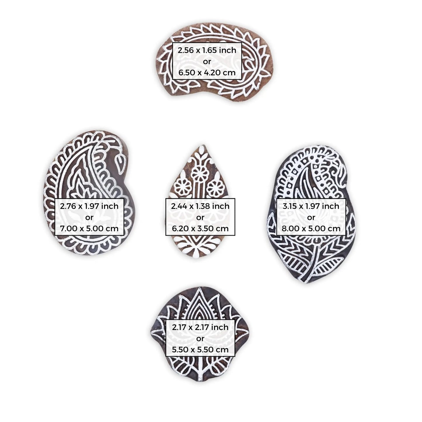 Printing Blocks of Wood Paisley Designs