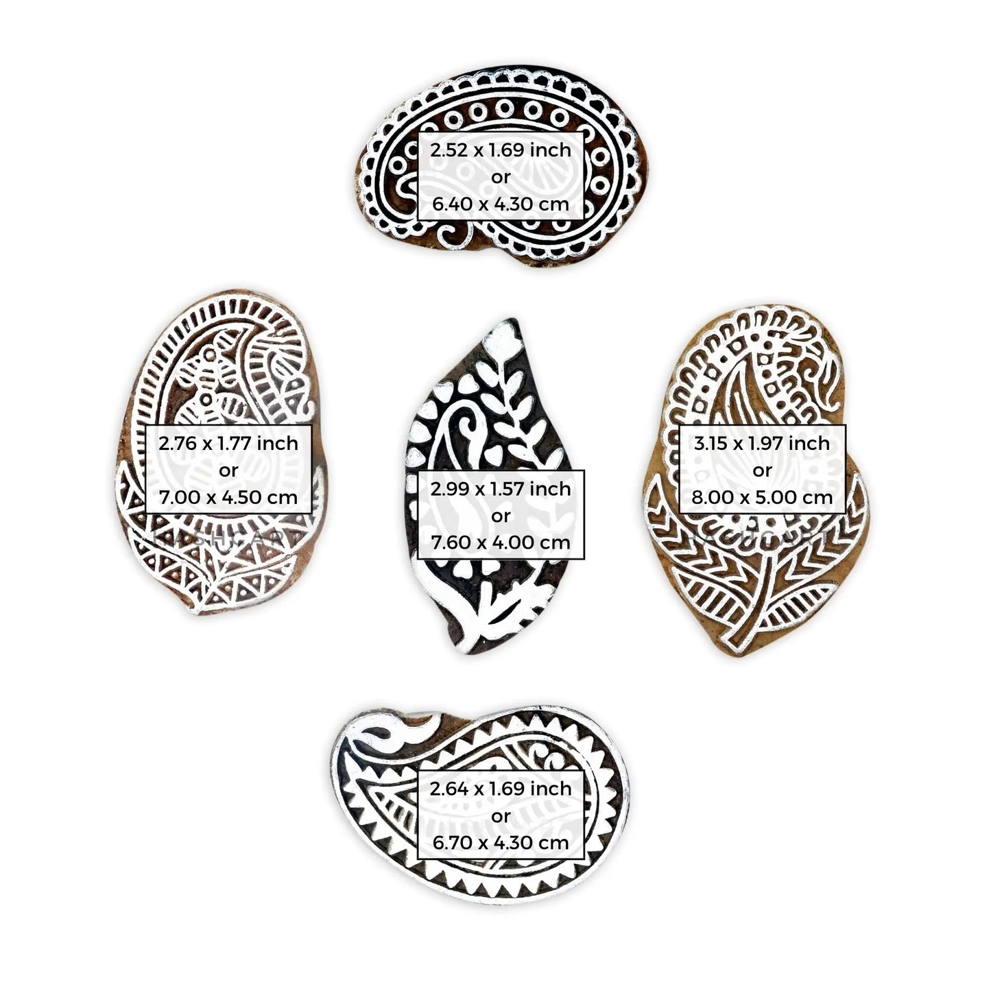 Paisley Pattern Wooden Printing Blocks