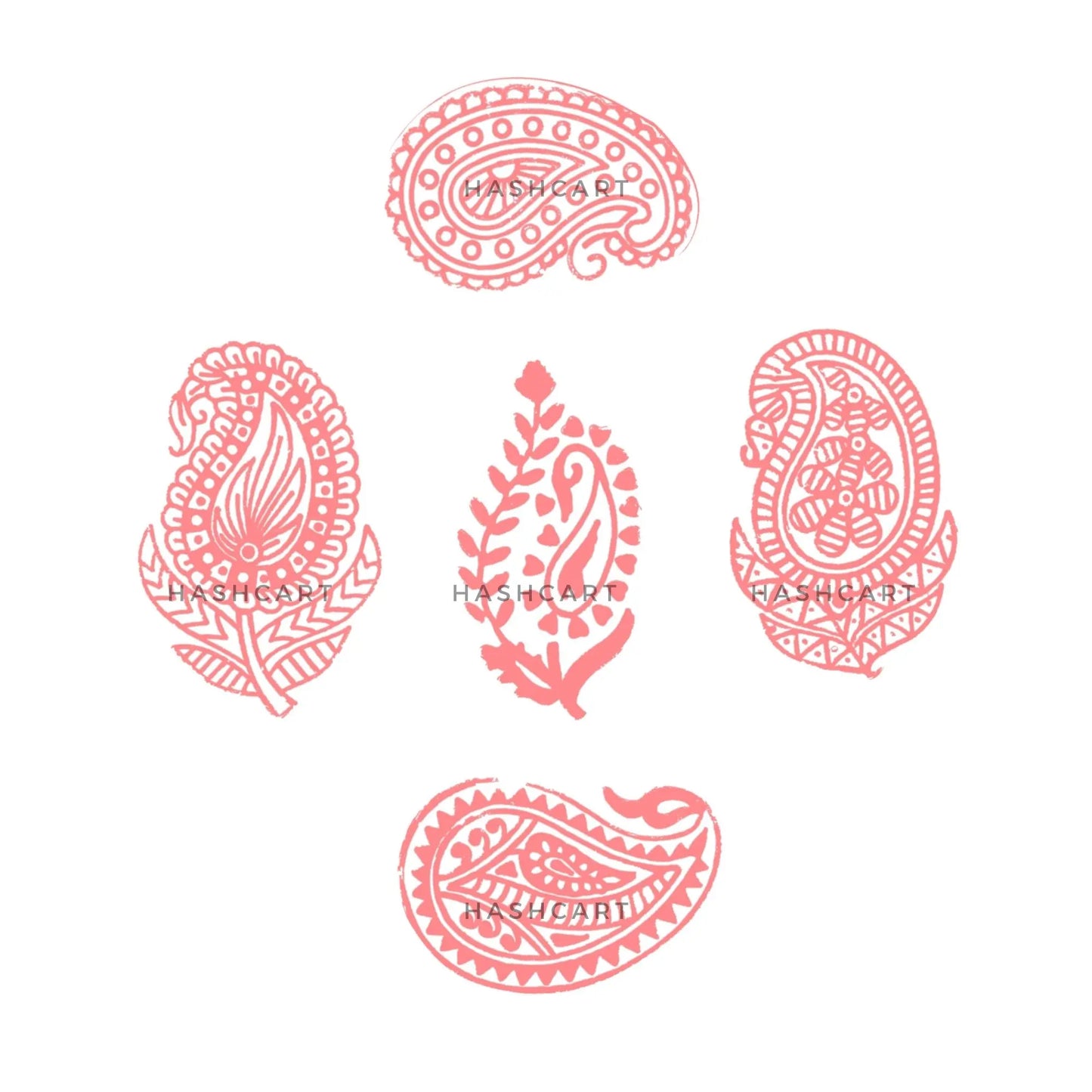 Paisley Pattern Wooden Printing Blocks