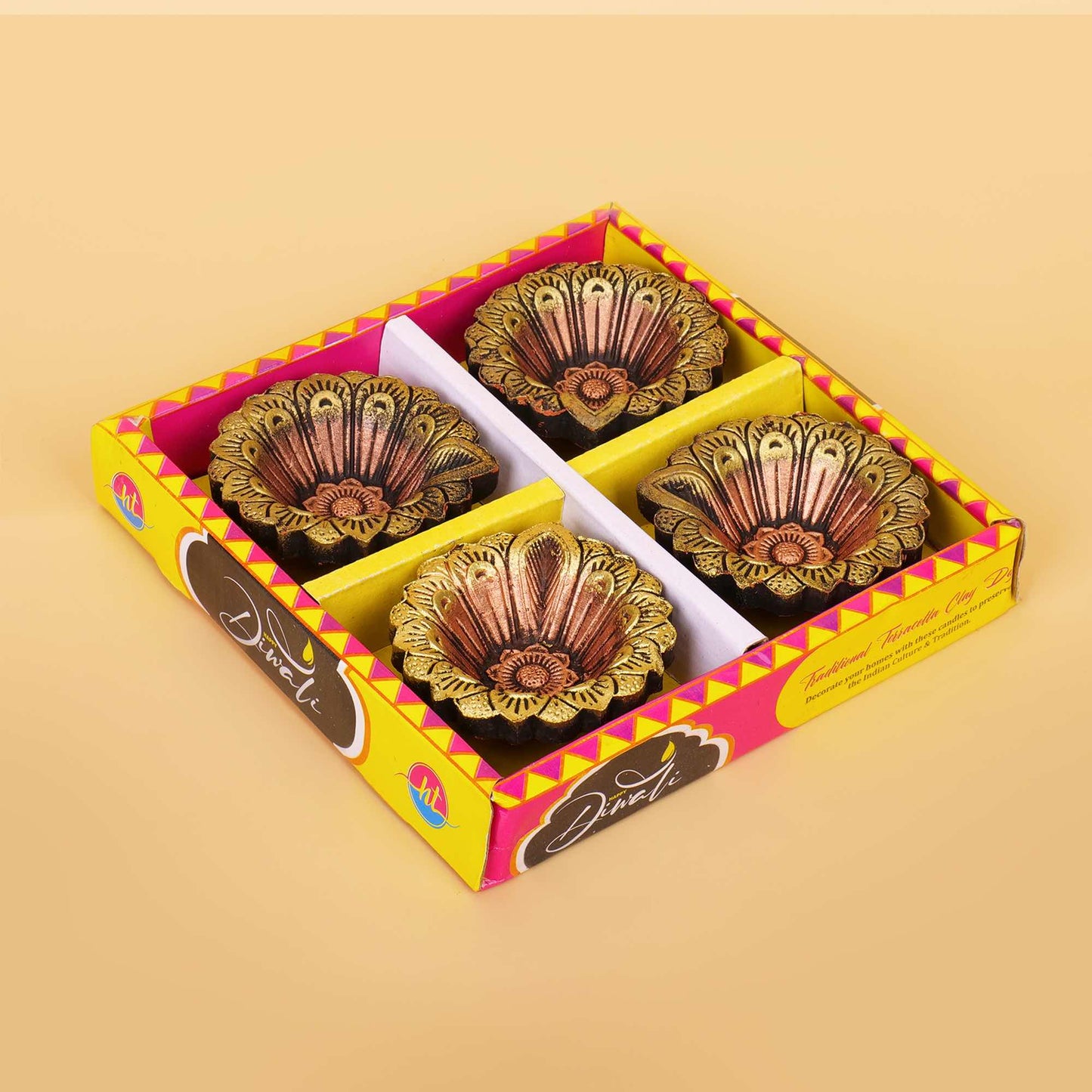 Colorful Terracotta Diyas