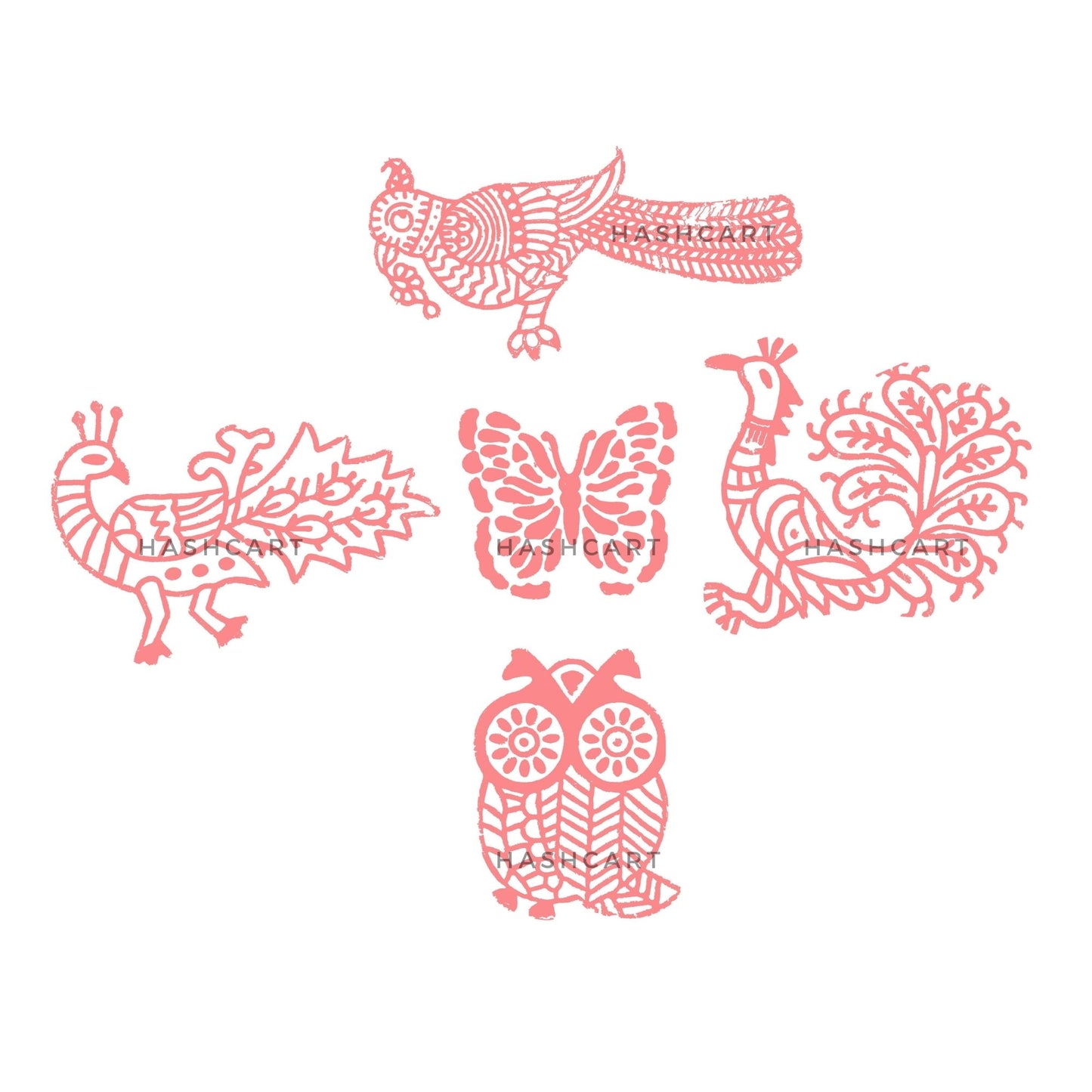 Birds Wooden Printing Stamps for Block Print