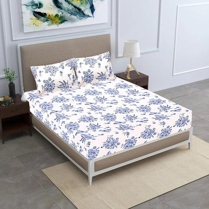 Feathered Petals Double Bed Bedsheet