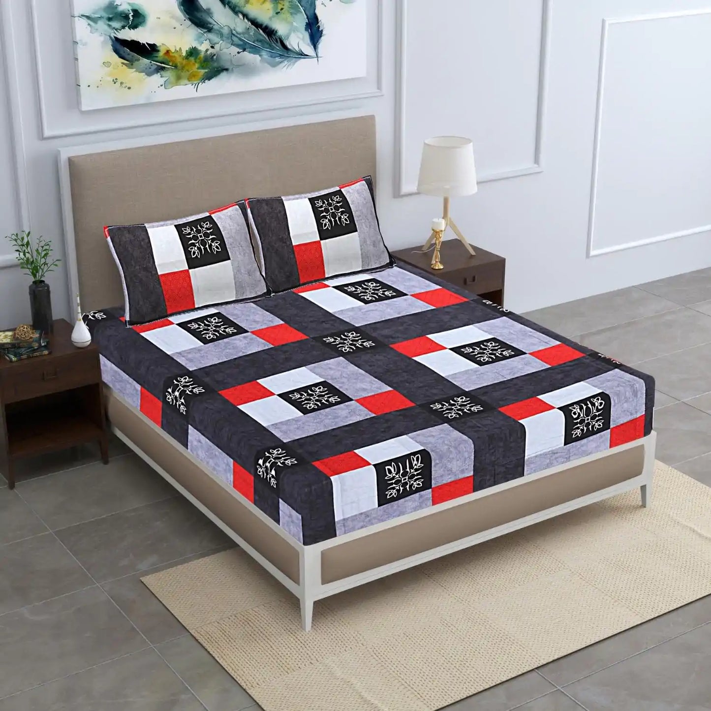 Square in Square Double Bed Bedsheet