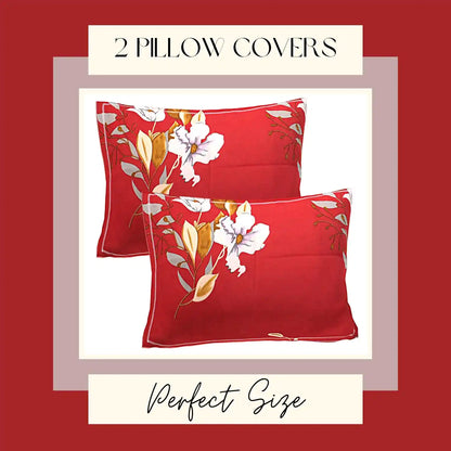 Red Plumash Fitted Bed Bedsheet