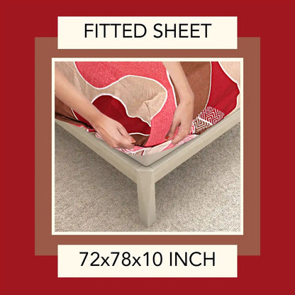 Vivid Waves Glace Cotton Fitted Bedsheet