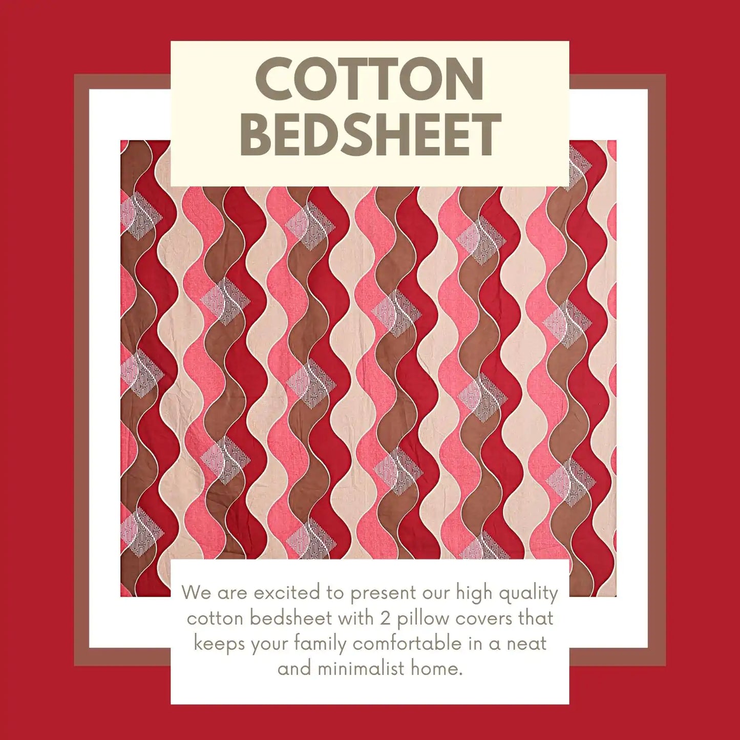 Vivid Waves Glace Cotton Fitted Bedsheet