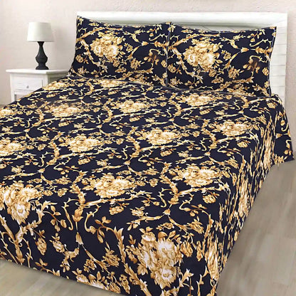 Mahek Double Bed Bedsheet - Black