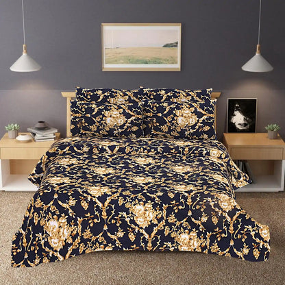 Mahek Double Bed Bedsheet - Black