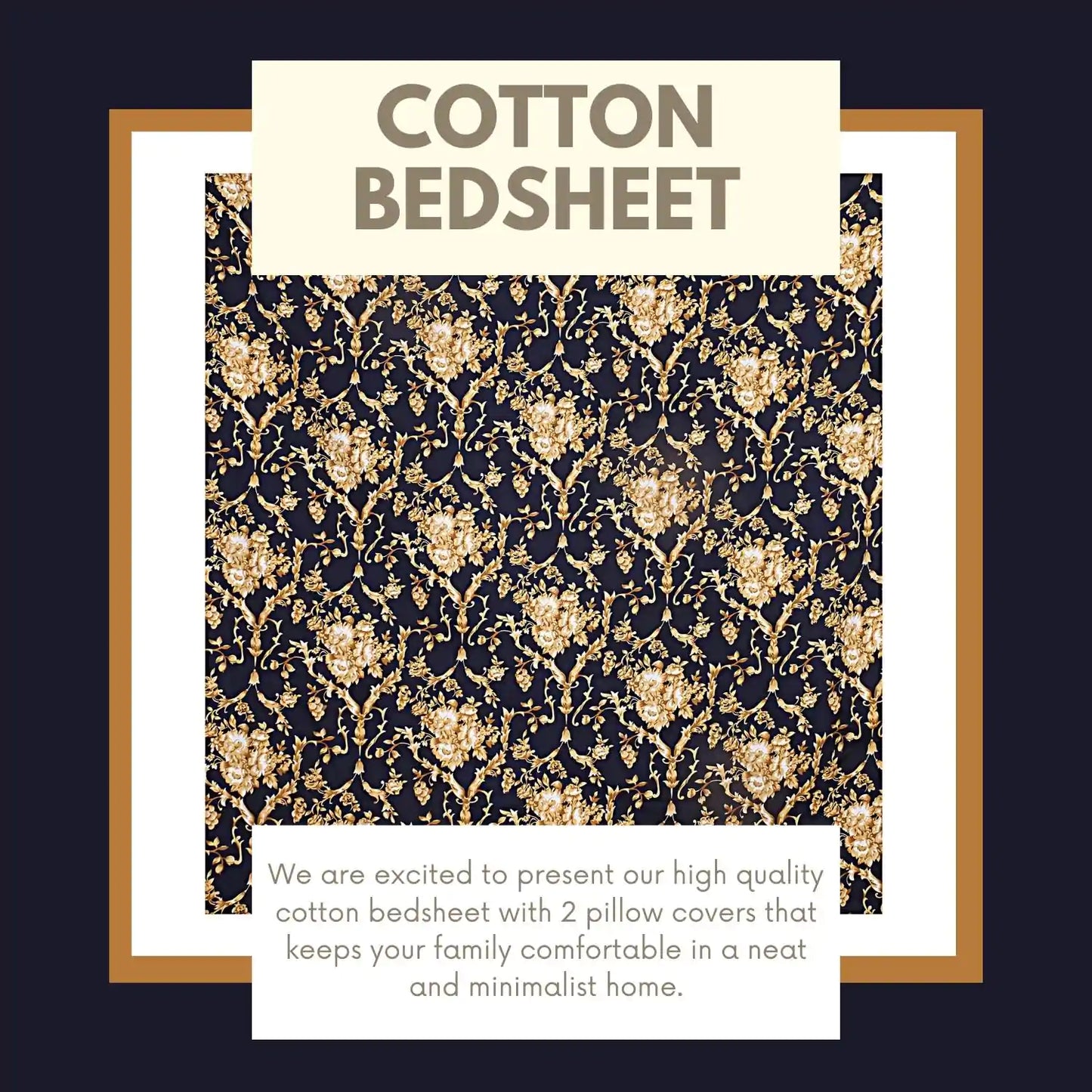 Mahek Double Bed Bedsheet - Black