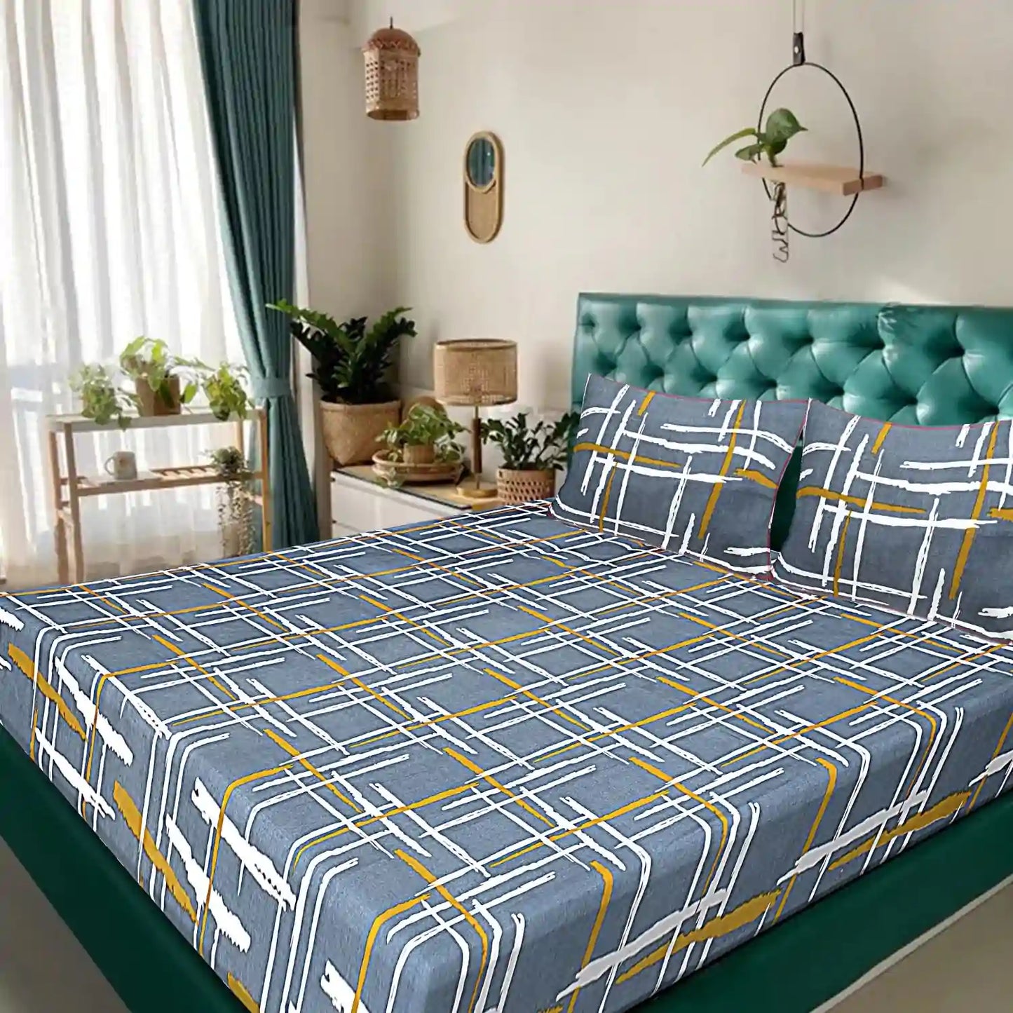 Brush Strokes Double Bed Bedsheet