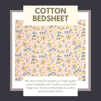 Peaches Fitted Glace Cotton Bedsheet