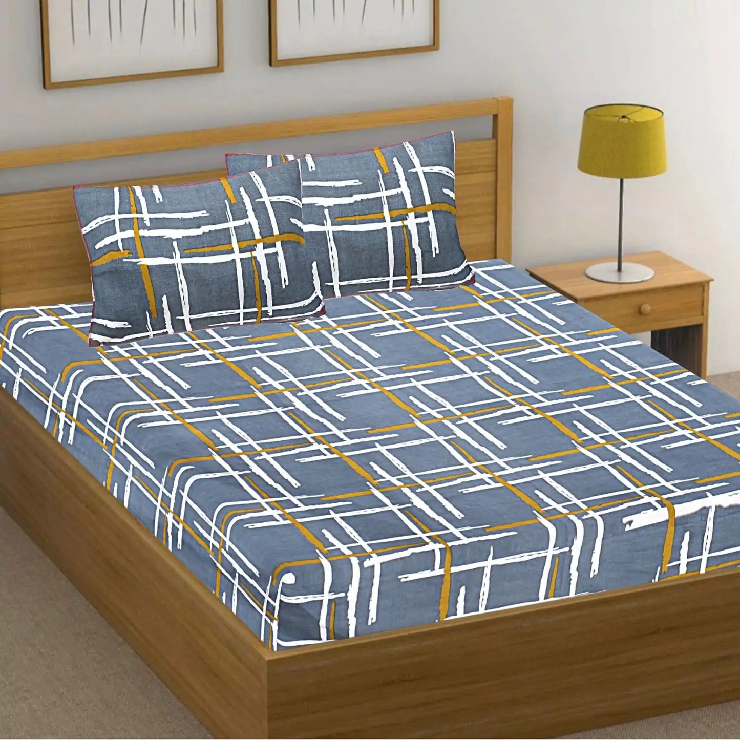 Brush Strokes Double Bed Bedsheet