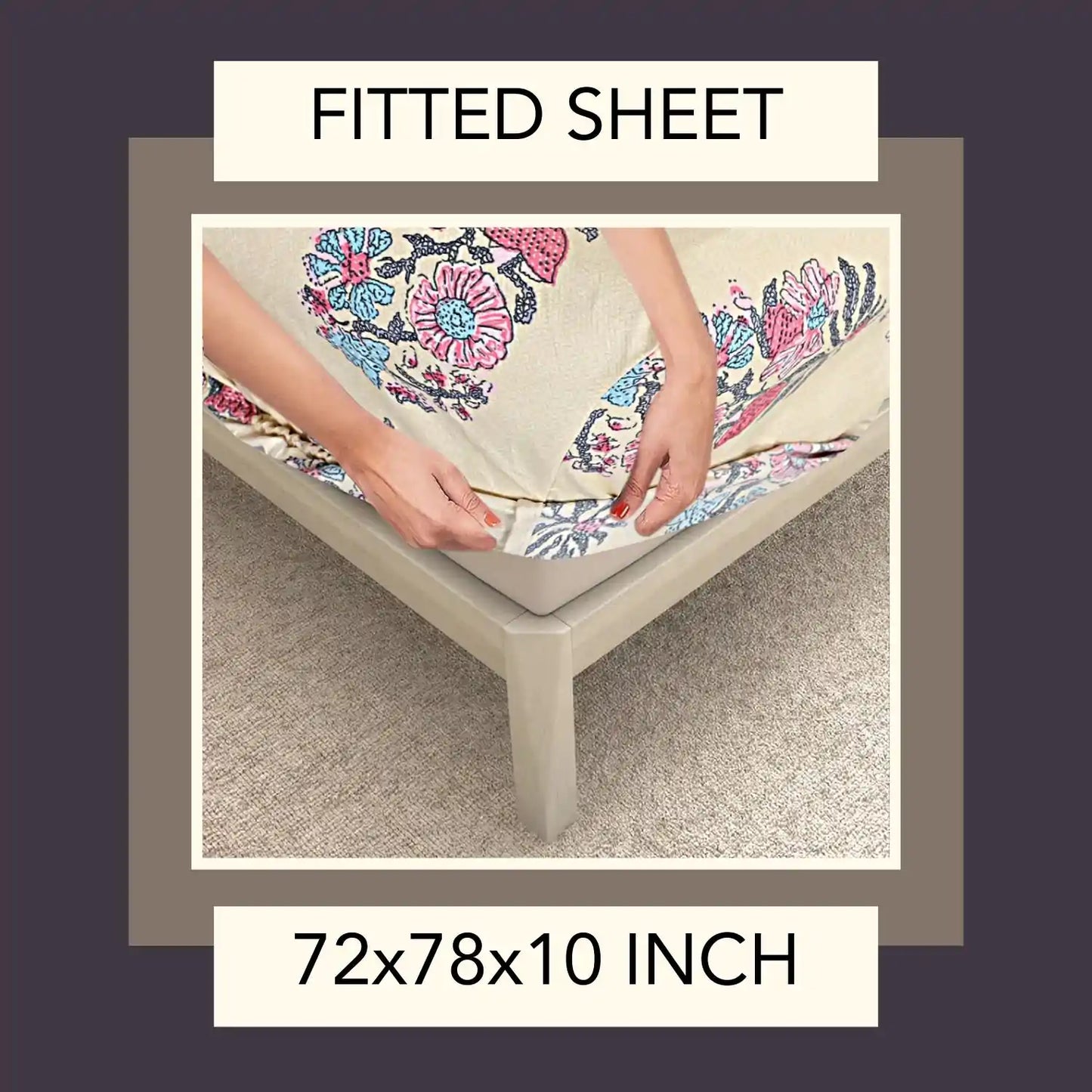 Mughal Muse Fitted Double Bedsheet