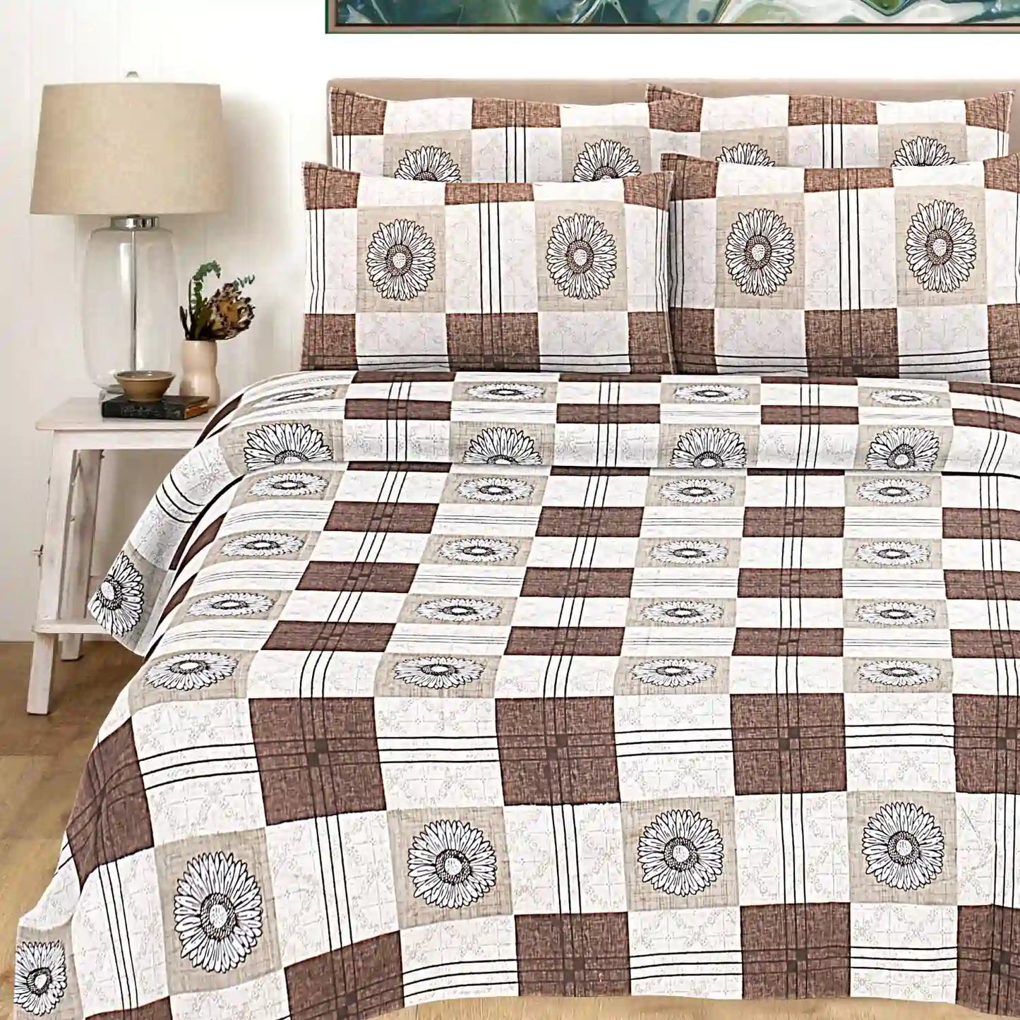 Checkered Double Bed Bedsheet