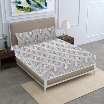 Diamond Stripes Double Bed Bedsheet