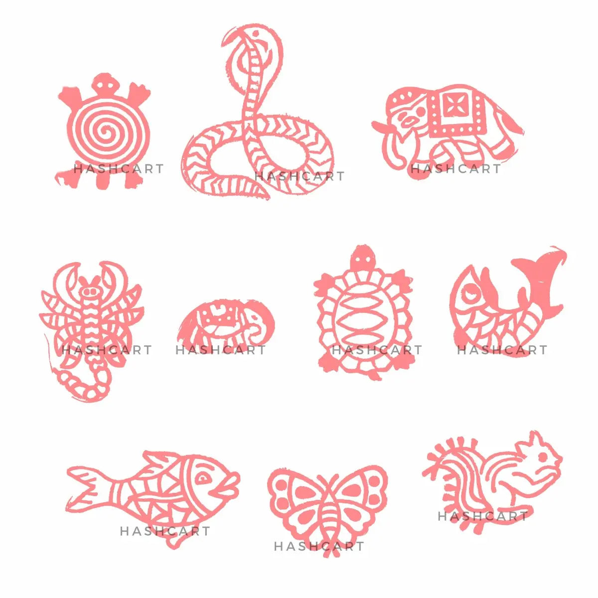 Water & Land Animals Wood Blocks