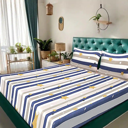 Starry Stripes Double Bed Bedsheet