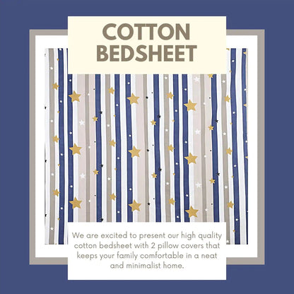 Starry Stripes Double Bed Bedsheet