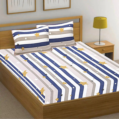 Starry Stripes Double Bed Bedsheet