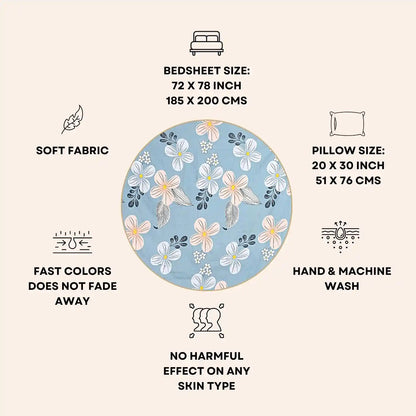 Riri Floral Printed Fitted Bedsheet