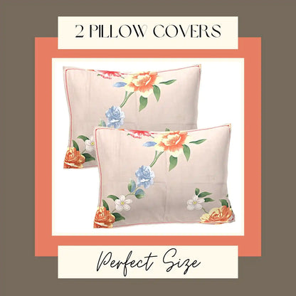 Emily Printed Fitted Queen Size Bedsheet
