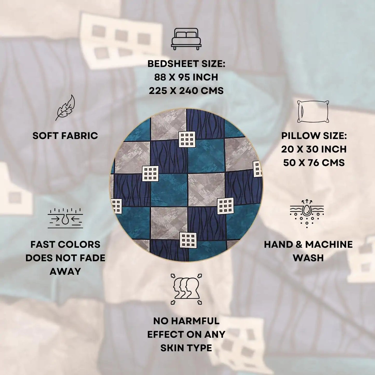 Amaranthe Printed Double Bed Bedsheet