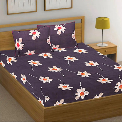White Sunflower Double Bed Bedsheet