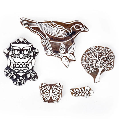 Birds & Trees Wood Stamps