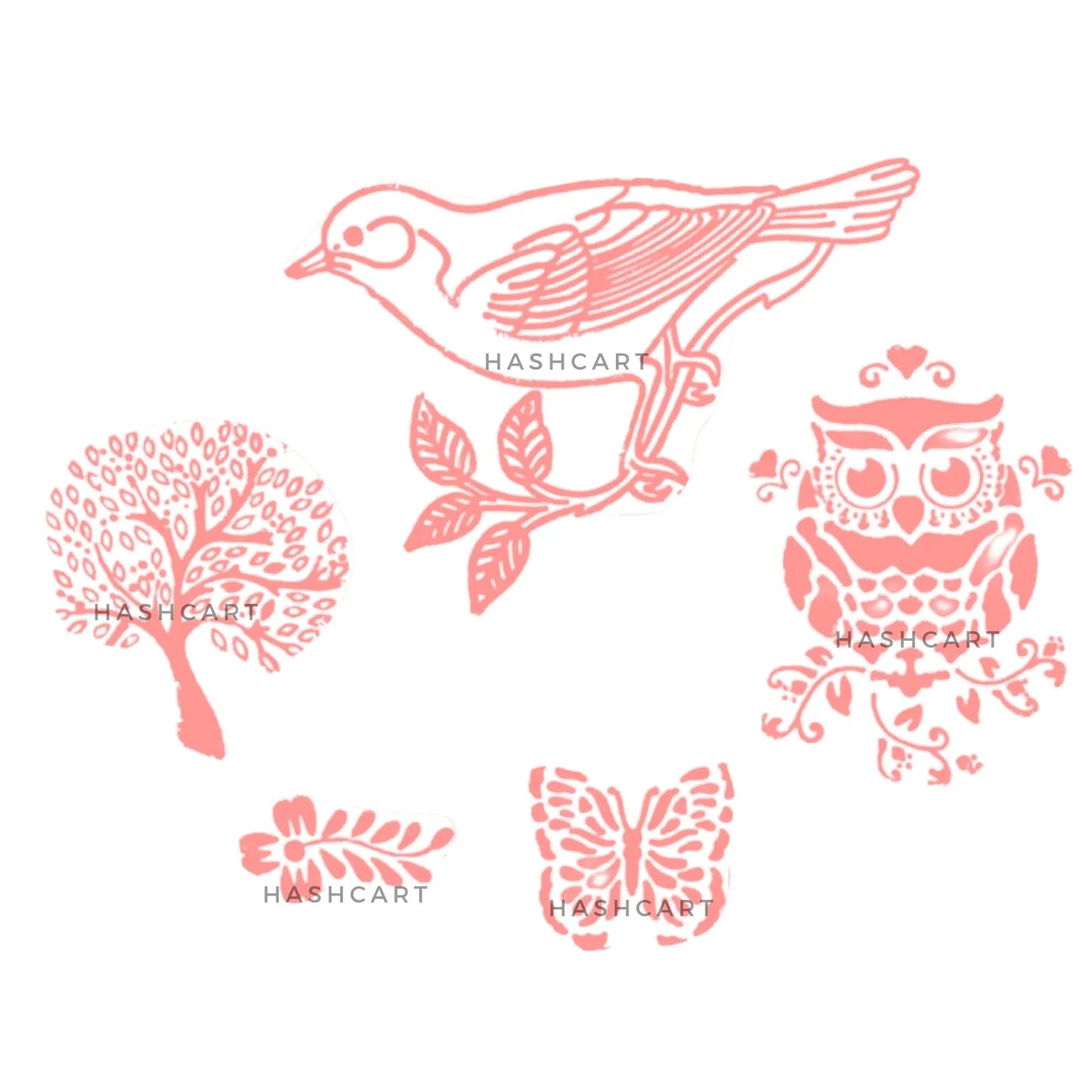 Birds & Trees Wood Stamps