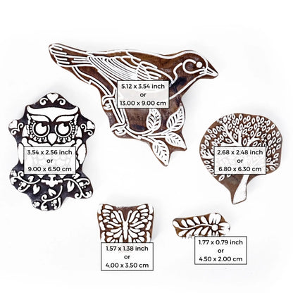Birds & Trees Wood Stamps