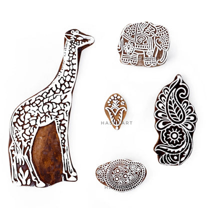 Giraffe & Elephant Wood Blocks