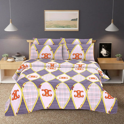 Roman Checks Double Bed Bedsheet