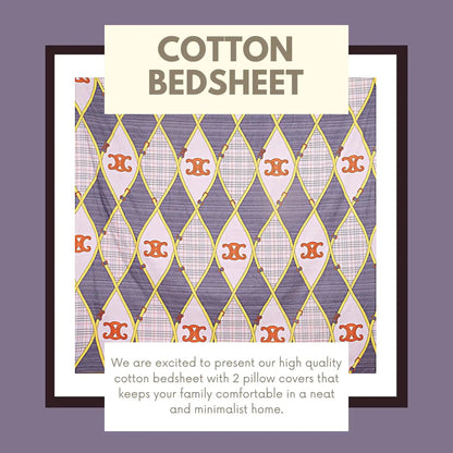 Roman Checks Double Bed Bedsheet