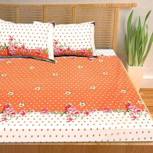 Zari Floral Double Bed Bedsheet