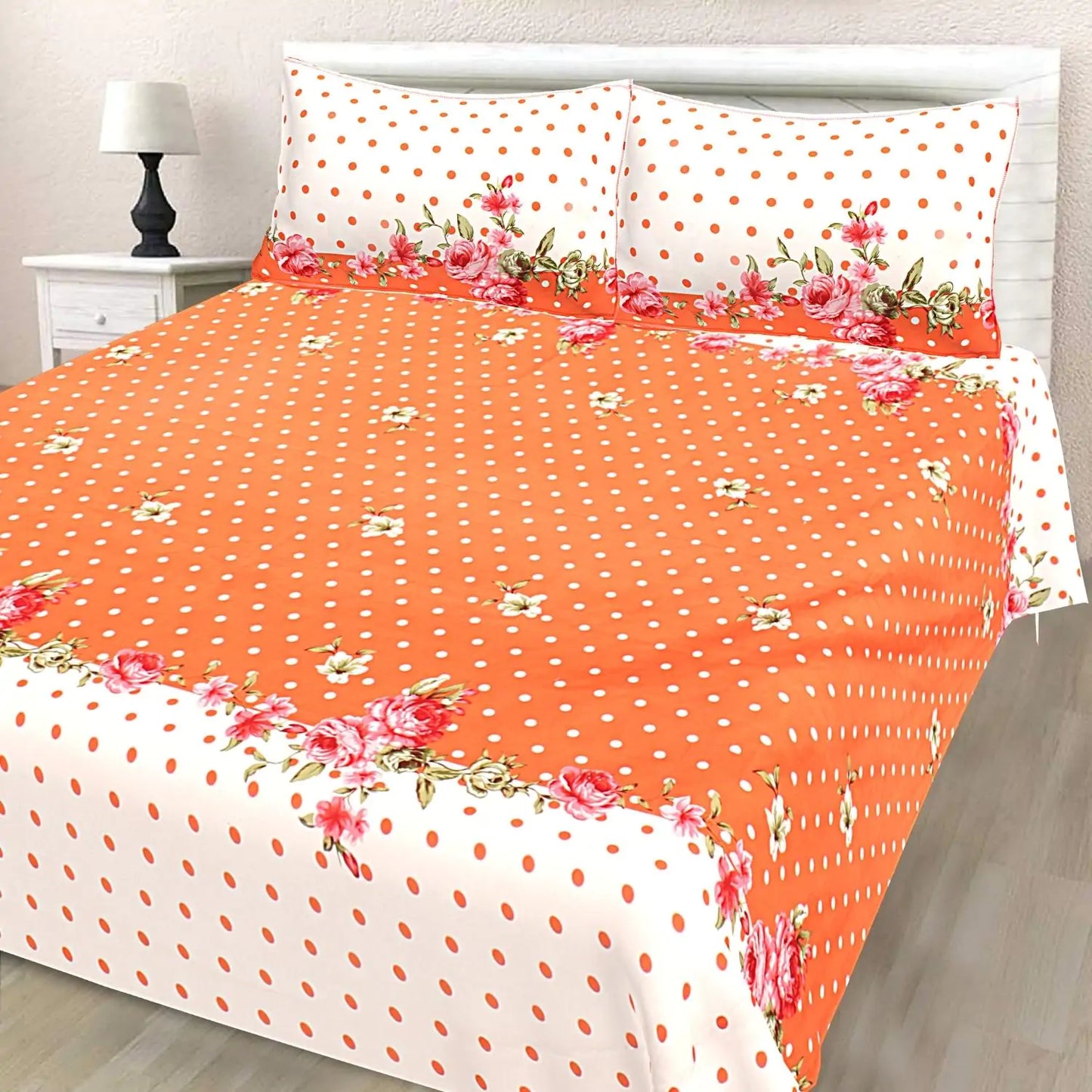 Zari Floral Double Bed Bedsheet