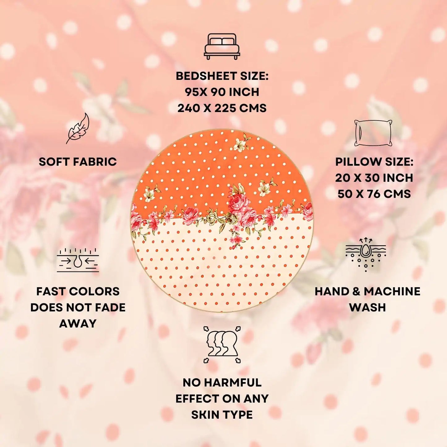 Zari Floral Double Bed Bedsheet