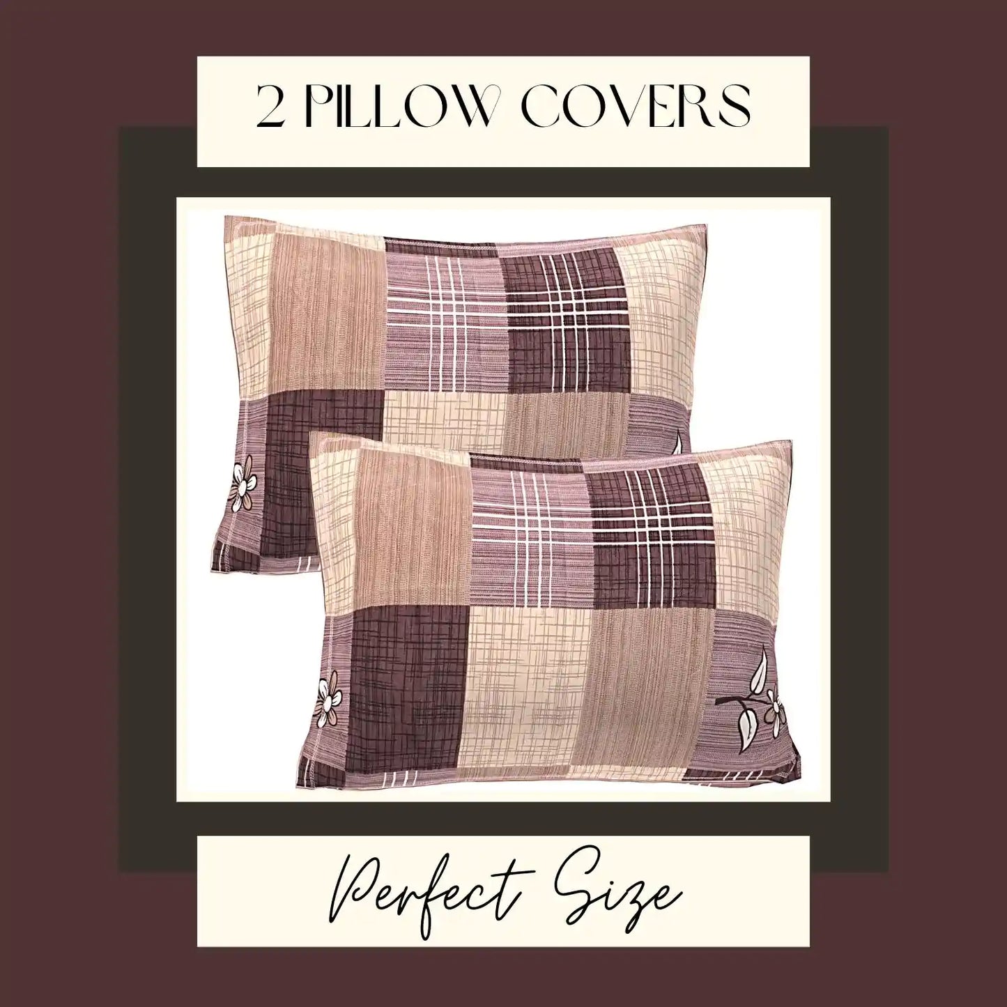 Striped Checks Double Bed Bedsheet