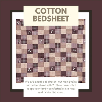Striped Checks Double Bed Bedsheet