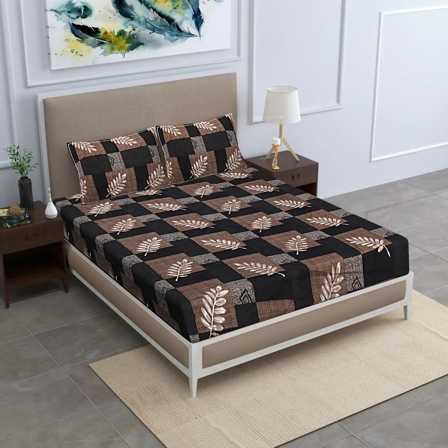 Floral Dusk Glace Cotton Elastic Bedsheet
