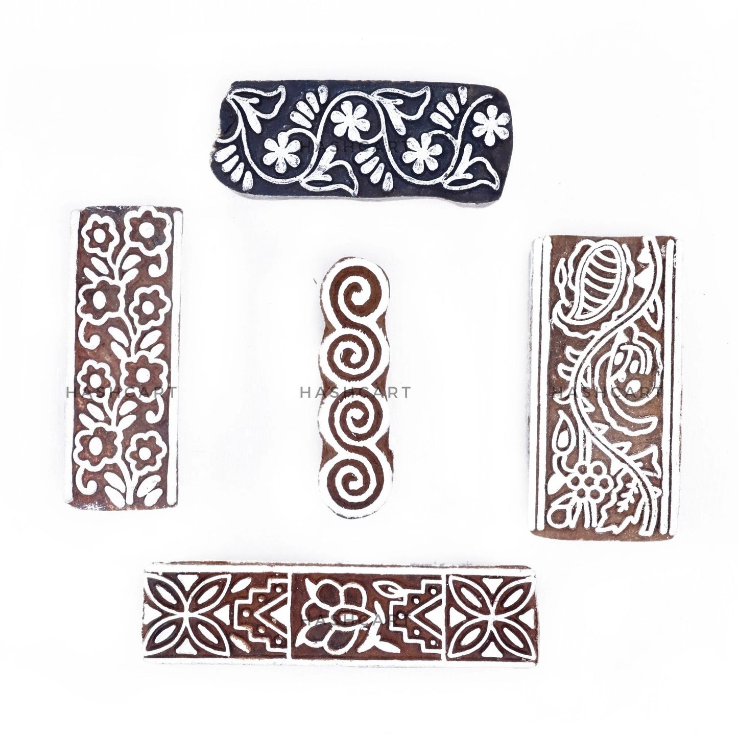 Handmade Wooden Border Shaped Block Printing Stamps