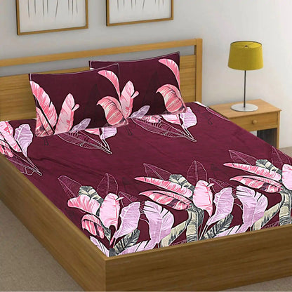 Big Leaves Double Bed Bedsheet