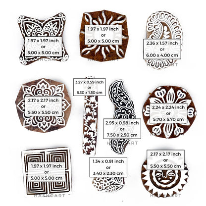 Wooden Block Printing Stamps
