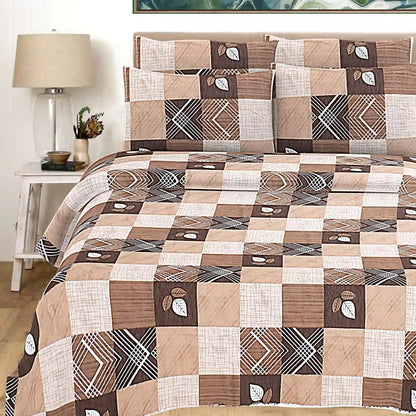 Cross Striped Checks Double Bed Bedsheet