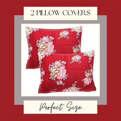 Red Zuri Printed Fitted Bedsheet