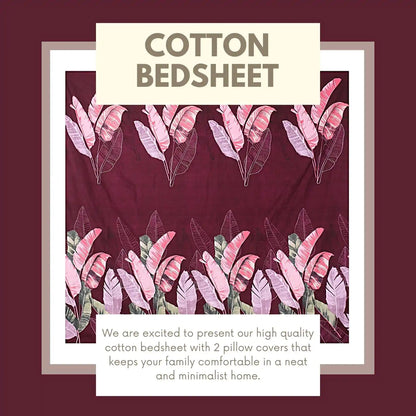 Big Leaves Double Bed Bedsheet