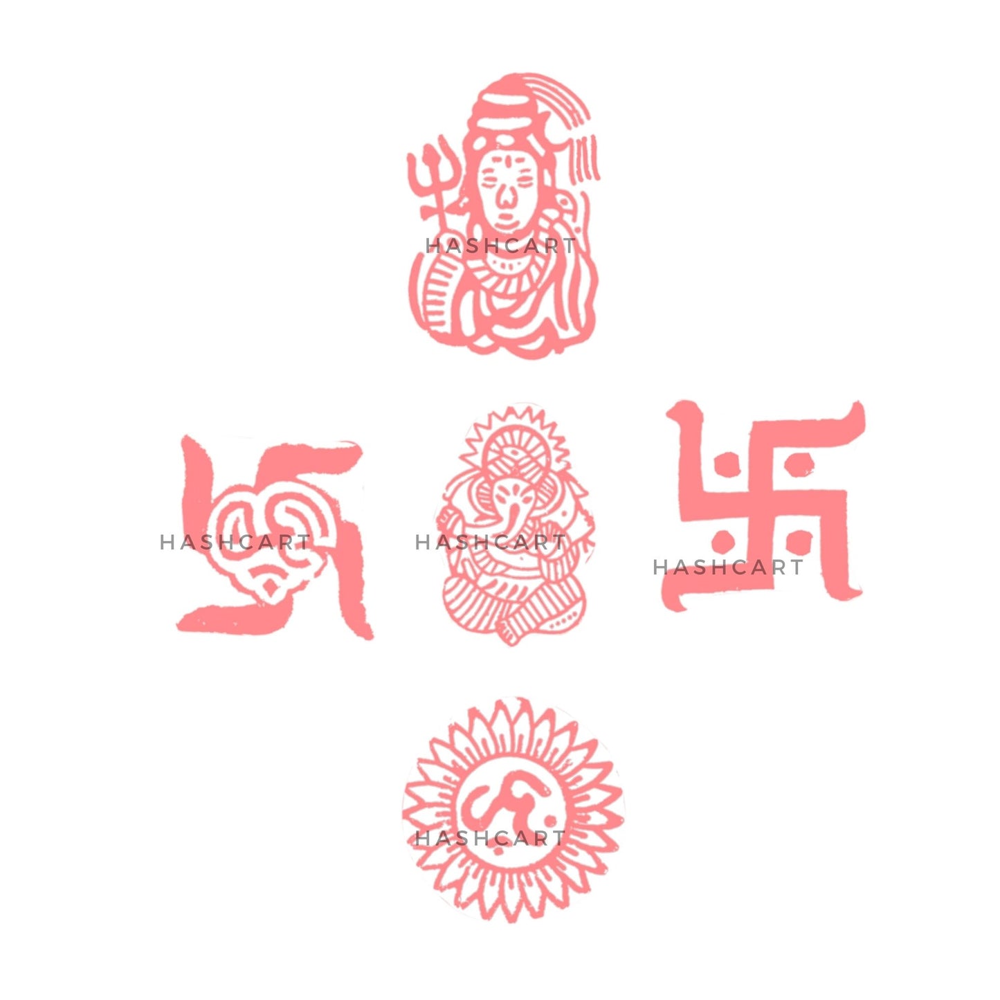 Religious Printing Blocks for Tattoo Print
